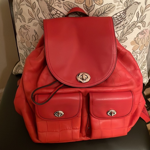 COACH Leather Tangerine  Backpack - Picture 7 of 12